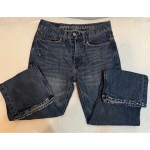 American Eagle Mens 28x30 Relaxed Fit Jeans Dark Wash Blue 100% Cotton Denim